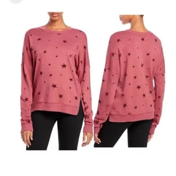 RAILS Women's Marlo Star In Garnet Flocked Stars Crew Neck Sweatshirt Size M - Picture 1 of 7